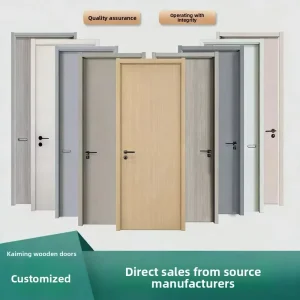 Solid Wood Composite Bedroom Bathroom Doors Set Postmodern Design Sound Insulation Paint-Free Eco-Friendly Indoor Home Use