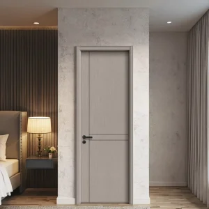 Solid Wood Composite Door Set Soundproof Paint-Free Baked-On Paint Door for Interior or Exterior Bedroom Living Room Front Entry