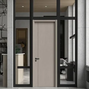 Solid Wood Composite Door Set with Baked-Paint Finish for Outdoor Hotel Villa Front Entry Bedroom Living Room