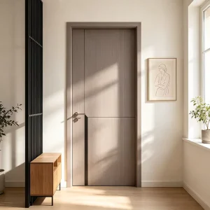 Solid Wood Composite Flat Bedroom Door Soundproof Push-Pull Hospital Apartment Minimalist Design