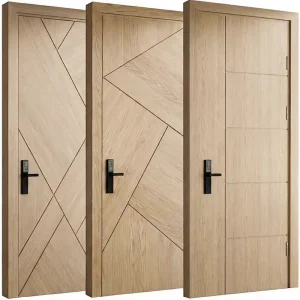Solid Wood Composite Hotel Room Door Soundproof Fire Rated Interior Bedroom Door