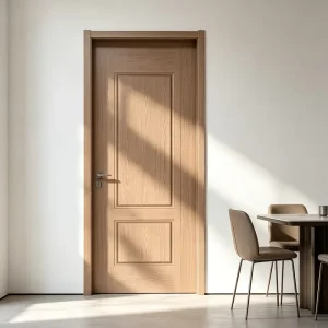 Solid Wood Composite Interior Door with Custom PVC Finish, Soundproof, Water Resistant, for Hotels and Rooms