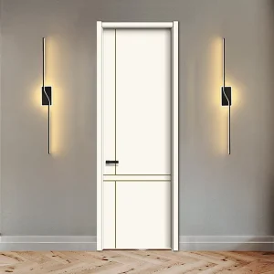 Solid Wood Composite Interior Swing Door Minimalist Design Finished Surface for Bedroom