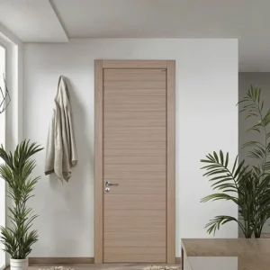 Solid Wood Composite Interior Veneer Flush Wood Door Modern Design for Living Room Bedroom Hotel