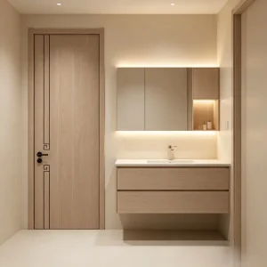 Solid Wood Composite Interior Wooden Door Set Water Resistant for Hotel Apartment Use