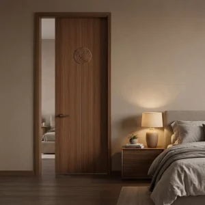 Solid Wood Composite MDF Painted Eco-friendly Soundproof Swing Door for Bedroom and Living Room