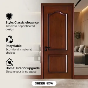 Solid-Wood Composite Minimalist Bedroom Door Paint-Free Interior Soundproof Door ML-2458 Model