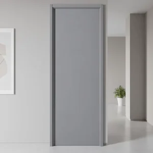 Solid Wood Composite PVC Veneer Minimalist Interior Door Waterproof Custom Color and Size