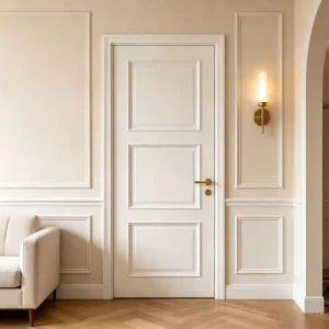 Solid Wood Composite Soundproof Swing Interior Room Door, Custom Size, For Bedroom, Apartment, Hotel, Or Project