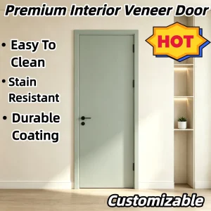 Solid Wood Core Baking Paint Interior Door Smooth Surface Eco-Friendly Soundproof Complete Door Kit