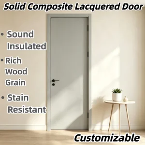 Solid Wood Core Interior Door Kit, Baked Paint Finish, Low Formaldehyde, Sound Insulation, Hotel