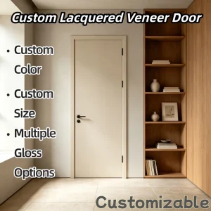 Solid Wood Core Interior Door Set, Baked Paint Finish, Sound Insulation, Residential