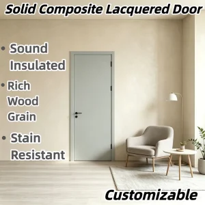 Solid Wood Core Soundproof Interior Door, Baked-Paint Finish, Smooth Surface