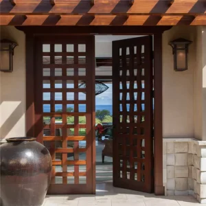 Solid Wood Entry Security Door, Sound-Insulated and Moisture-Proof
