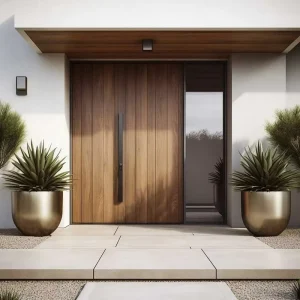 Solid Wood Exterior Contemporary Main Pivot Door Innovative Design Customized Household