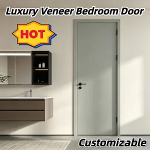 Solid Wood-Filled Baking Paint Swing Door Set, Formaldehyde-Free, Sound-Insulating for Hotel Decoration