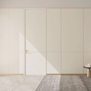 Solid Wood Flush Hidden Interior Door Paint Grade Seamless Wall Integration
