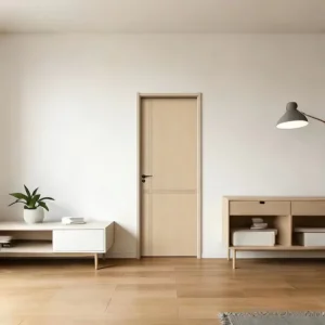 Solid Wood Graphite Water-Resistant Paint-Free Silent Interior Swing Door