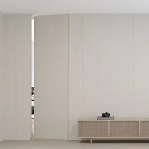 Solid Wood Hidden Wall Door with Aluminum Frame, Frameless Sound Insulation
