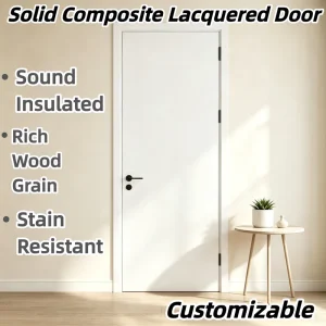 Solid Wood Interior Door, Baked Paint Finish, Sound Insulation, Apartment