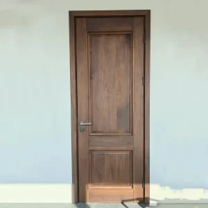 Solid Wood Interior Door with Black Walnut Veneer and Lacquered Waterproof Finish for Living Room