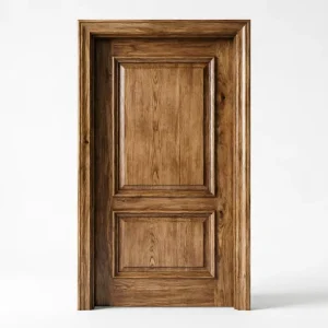 Solid Wood Interior Door with European-Style Carving for Homes and Hotels, Custom Wooden Room Door