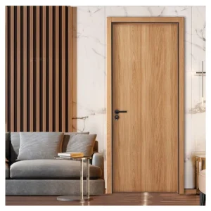 Solid Wood Interior Entry Door, Contemporary Style, Made to Order, Waterproof and Fireproof, Residential Villa