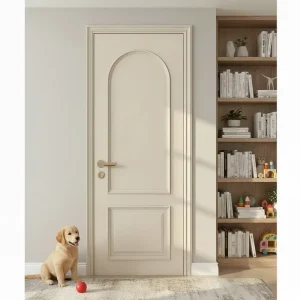 Solid Wood Interior/Exterior Doors With Glass Sound Insulation Waterproof For Hotel Bedroom Apartment