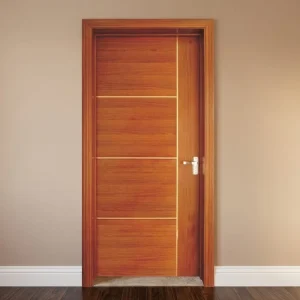 Solid Wood Interior Security Door, Modern Minimalist, Fireproof, for Residential and Hotel Rooms