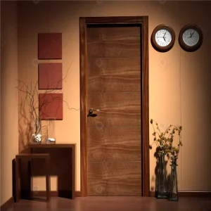 Solid Wood Interior Swing Door Symmetric Classic Design for Villa