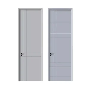 Solid Wood MDF Lacquered Soundproof Interior Door, 48mm Thickness, Customizable Color, for Hotels
