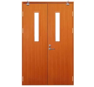 Solid Wood Modern Fire Door 30-Minute Fire Rated Flush Finish for Bathroom Interior
