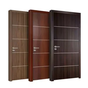 Solid Wood Modern Interior Door Manual Opening Finished Surface Natural Tone for Bedroom and School Use