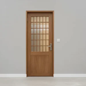Solid Wood Modern Interior Door with Finished Surface for Kitchen, Bathroom, or Living Room