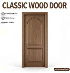 Solid Wood Modern Interior Entry Door with Sound Insulation and Anti-Theft Features for Bedroom Hotel Villa Hospital
