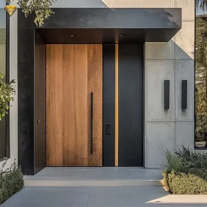 Solid Wood Pivot Entrance Door with Anti-Theft and Waterproof Features
