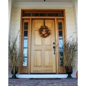 Solid Wood Pivot Entrance Door with Burglar-Proof and Weather-Resistant Exterior Design