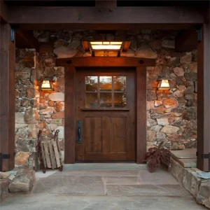 Solid Wood Security Entry Door for Main Entrance, Sound-Insulating and Moisture-Proof