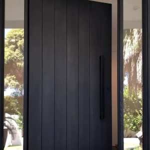 Solid Wood Six-Panel Traditional Exterior Entry Door, Insulated Core
