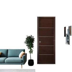 Solid Wood Swing Door with Sound Insulation and Finished Walnut Veneer for Hotel Interiors