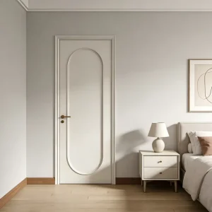 Solid Wood Veneer HDF Interior Door with Baked Paint Finish for Home, Villa, Hotel, and Construction