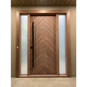 Solid Wood Villa Entrance Door Modern Pivot Front Entry Design