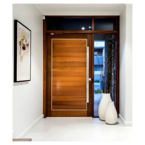 Solid Wood Villa Entrance Door with Hardwood Frame and HDF Painted Finish
