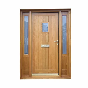 Solid Wood and Glass Exterior Entry Door