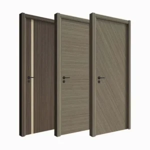 Solid Wood and PVC Interior Doors, Soundproof, Custom, Lacquered, for Villa, Apartment, or Bedroom