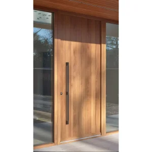 Solid Wooden Main Entrance Door Black Hardwood Exterior Door for House Villa Apartment and Hotel Projects
