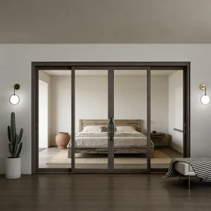 Sound-Insulated Anti-Corrosion Waterproof Double-Glazed Tempered Glass Kitchen Sliding Door