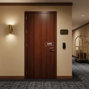 Sound-Insulated Single Wood Interior Fire-Rated Door for Home or Hotel