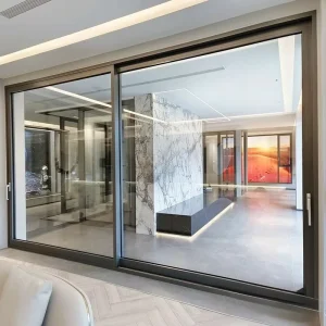 Soundproof Aluminum Alloy Sliding Door with Double-Glazed Tempered Glass, Waterproof, Minimalist Design for Bedroom, Mall, and Villa