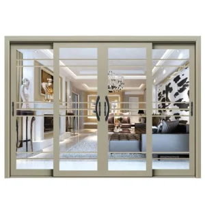 Soundproof Aluminum Double-Glazed Slim-Frame Sliding Door